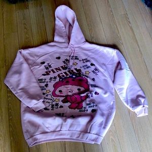 KPOP Korean fleece pink hoodie